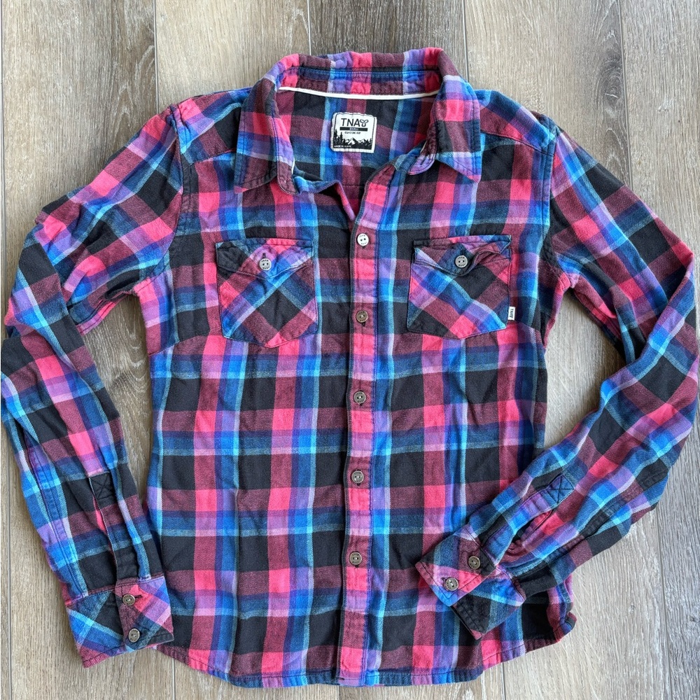 TNA classic fit plaid button up